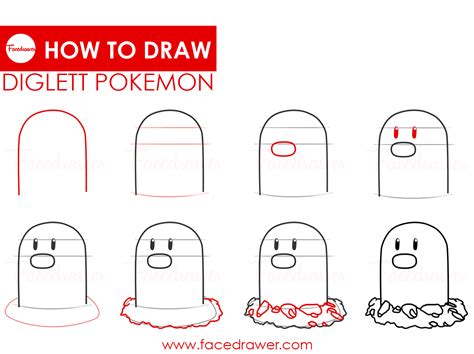 Very Easy Diglett Drawing Lesson From Pokemon Learn How To Draw This Pokemon Step By Step