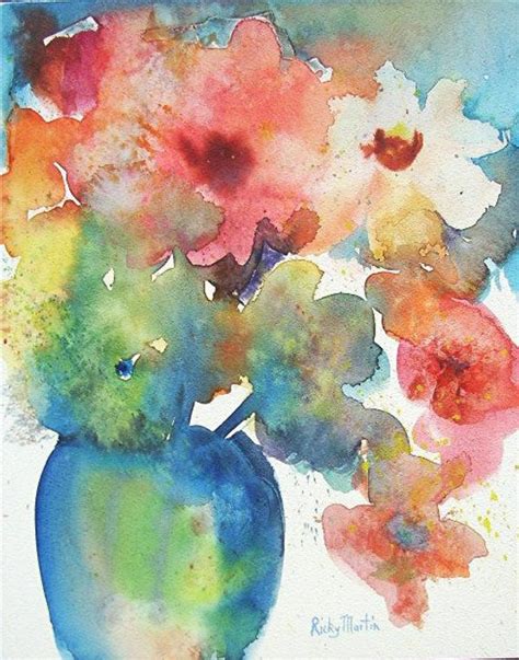 Pastel Colors Abstract Flower Bouquet Vase Still Life