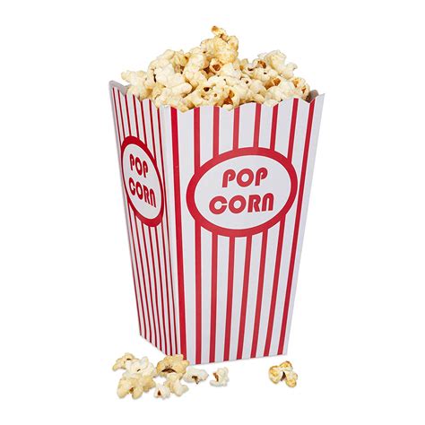 Relaxdays 48 Popcorn Bags Striped Us Retrostyle Movie Night