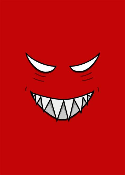 Red Grinning Face Evil Eyes By Azzza On Deviantart