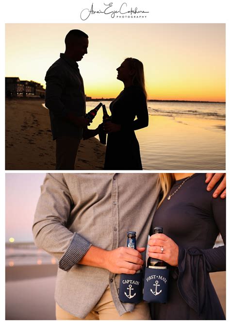 Beach Engagement Anticipation Virginia Beach Gazing Engagements