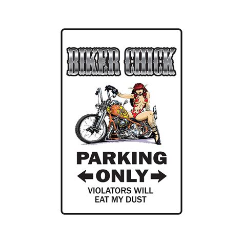 Biker Chick Decal Parking Decals Motorcycle Hog Bike Harley Yamaha