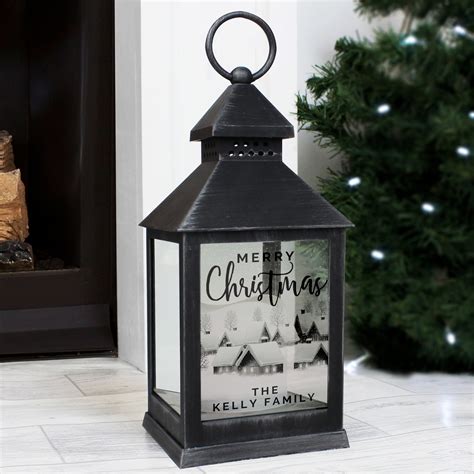 Personalised Town Christmas Rustic Lantern Mypersonalisedchristmas