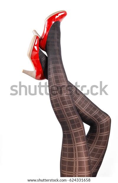 Womans Legs Wearing Pantyhose High Heels Stock Photo Shutterstock