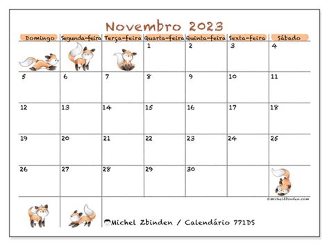 Calendário De Novembro De 2023 Para Imprimir “483sd” Michel Zbinden Mo