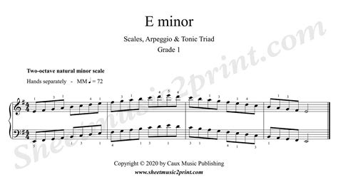 E Minor Piano Grade 1 Youtube