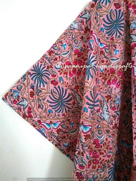 Indian Peach Long Floral Print Cotton Hippie Maxi Women Nightwear Caftan Dress Ebay