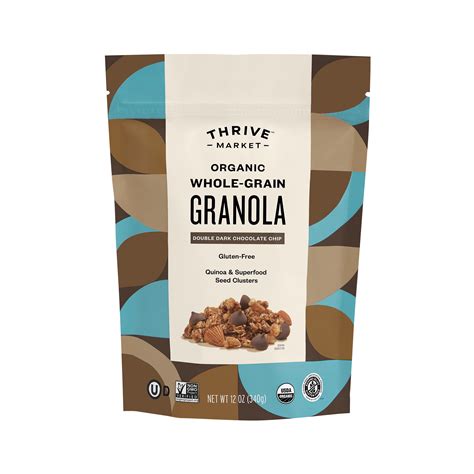 Thrive Market Goods Organic Whole Grain Granola Double Dark Chocolate