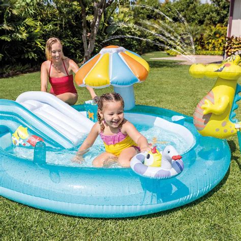 Kids Swimming Pool Inflatable Gator Outdoor Garden Home