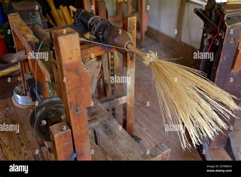 Antique Broom Making Equipment At Furnace Town Broom Makers Shop Snow