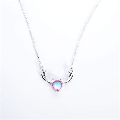 Colorful Crystal Elk Woman Necklace 100 925 Sterling Silver Nacklace