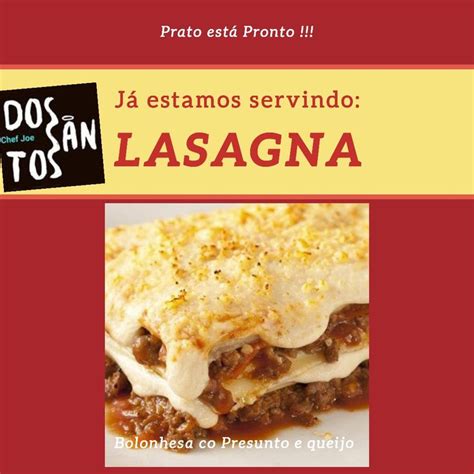 An Advertisement For Lasagna In Spanish On A Red And Yellow Background