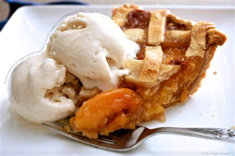 Warm Cinnamon And Ginger Spiced Peach Pie With French