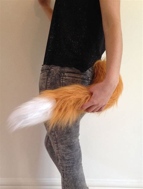 Fox Tail Costume Fur Clip On Cosplay Etsy Fur Clip Fox Costume Fox Ears And Tail