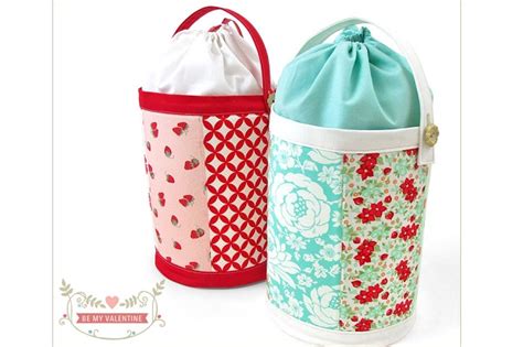 Tutorial Fabric Bucket With A Drawstring Top Sewing