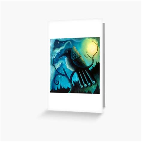 Corvus Under The Moon And Stars Dk2021sept16a Greeting Card For