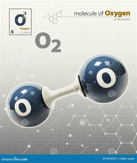 Illustration Of Oxygen Molecule Grey Background Stock Illustration