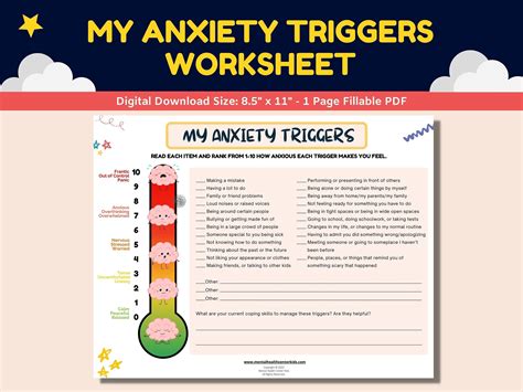 Drawing And Illustration Digital Worry Anxious Nervous Printable Therapy