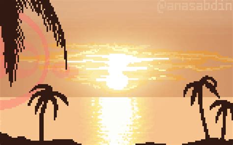 Sunrise Pixel Art 160100px  Art