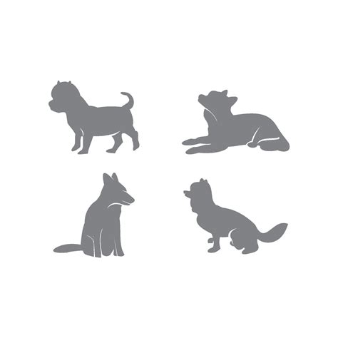 Dog Silhouettes Template Set Download Free Vectors Clipart Graphics