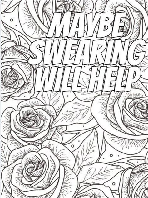 Motivational Swear Word Coloring Pages For Adults Adult Cuss Etsy