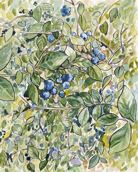 Blueberries Original Painting 8x10 In 2021 Painting Original