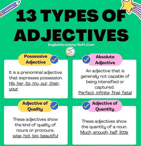 Types Of Adjectives Examples Of Adjectives Adjective Vrogue Co