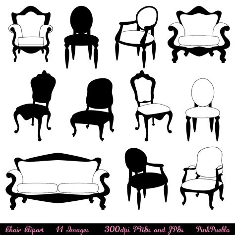 Table's arched aprons and the stools' pierced ladderback design factor in plenty of appeal. Chair Clip Art Clipart Chair Silhouettes Furniture Clip Art