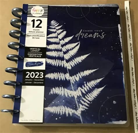 New Happy Planner 2023 Deluxe Cyanotype 12 Month Classic Dashboard