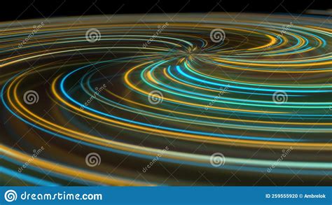 3d Rendering Abstract Neon Spiral With Reflection In The Form Of Light