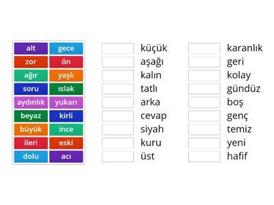 2 sınıf oyunları zıt anlamlı kelimeler - Öğretim kaynakları