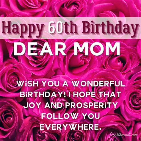 60th Birthday Wish Card For Mom