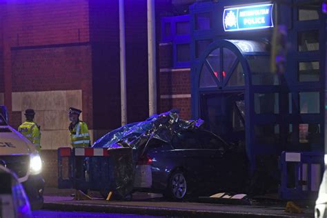Man Quizzed Over Police Station Car Crash