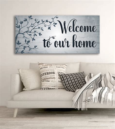 Home Wall Art Welcome To Our Home V3 Wood Frame Ready To Hang
