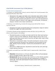 AssessmentCase08 KimJohnson DA Final Docx VSim Health Assessment Case