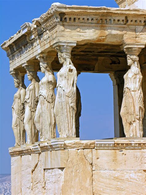 A Detail Of The South Porch Of The Erechtheion Temple On The Athenian
