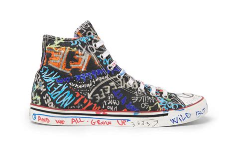 Vetements Printed Canvas High Top Sneakers Dopest