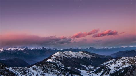 2560x1440 Mountains Starry Sky Night Snow Dolomites Italy 4k 1440p