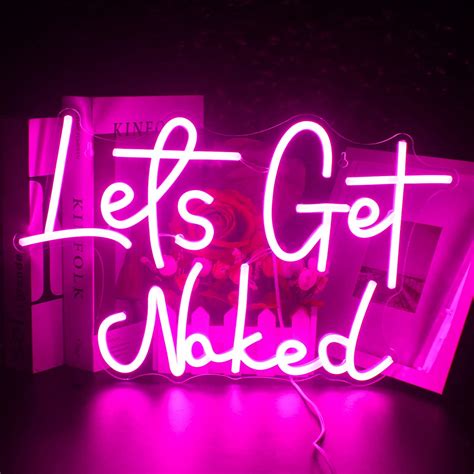 looklight let s get naked neon sign for wall decor sexy neon light for bathroom decor usb