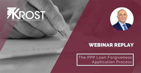 The Ppp Loan Forgiveness Application Process Krost