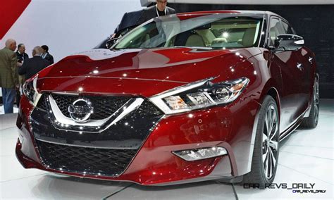 2016 Nissan Maxima Coulis Red Side View Night Skyline Zoom Hd Copy