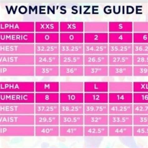 Lilly Pulitzer Size Chart