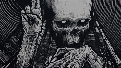 Dark Fantast Skeleton Skull Occult Horror Creepy Spooky Scary