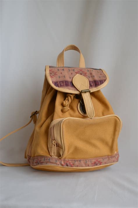 Vintage Very Cute Small Canvas Backpack