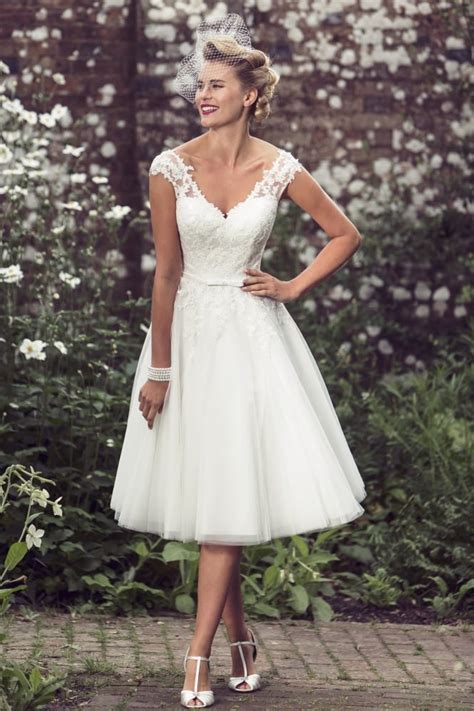 Brighton Belle Lottie 50s Tea Length Lace Short Vintage Wedding Dress