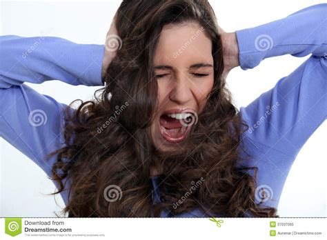 Angry Woman With Curly Hair Stock Image Image Of Background Anger