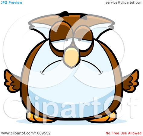 Clipart Chubby Sad Owl Royalty Free Vector Illustration By Cory