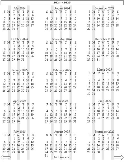 15 Month School Year Calendar 2024 2025
