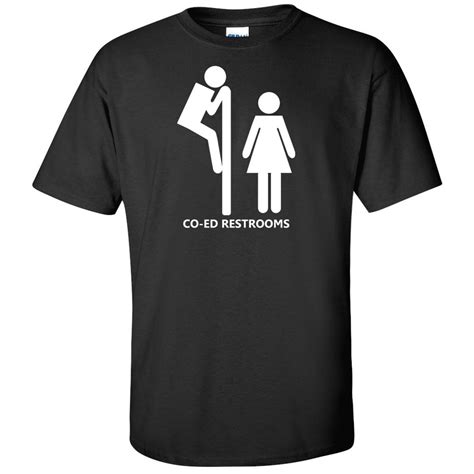 Co Ed Restroom Funny Hilarious Tees Offensive Perv Gag Gift Mens T