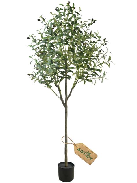Astidy Artificial Olive Tree 5ft Tall Fake Olive Tree Potted Faux
